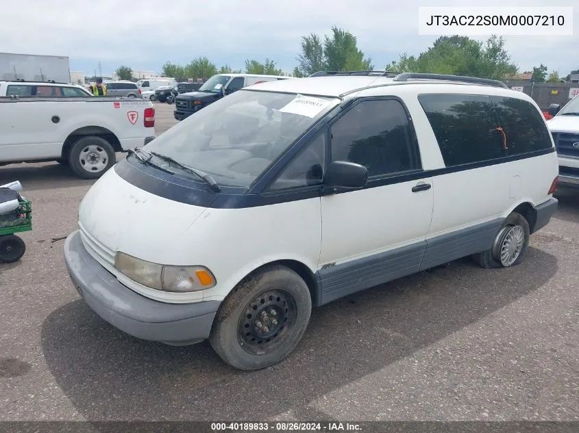 1991 Toyota Previa Le VIN: JT3AC22S0M0007210 Lot: 40189833