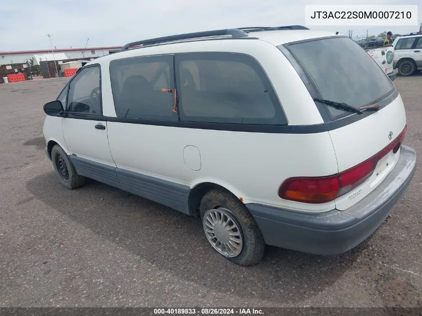 1991 Toyota Previa Le VIN: JT3AC22S0M0007210 Lot: 40189833