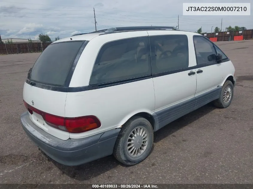 1991 Toyota Previa Le VIN: JT3AC22S0M0007210 Lot: 40189833