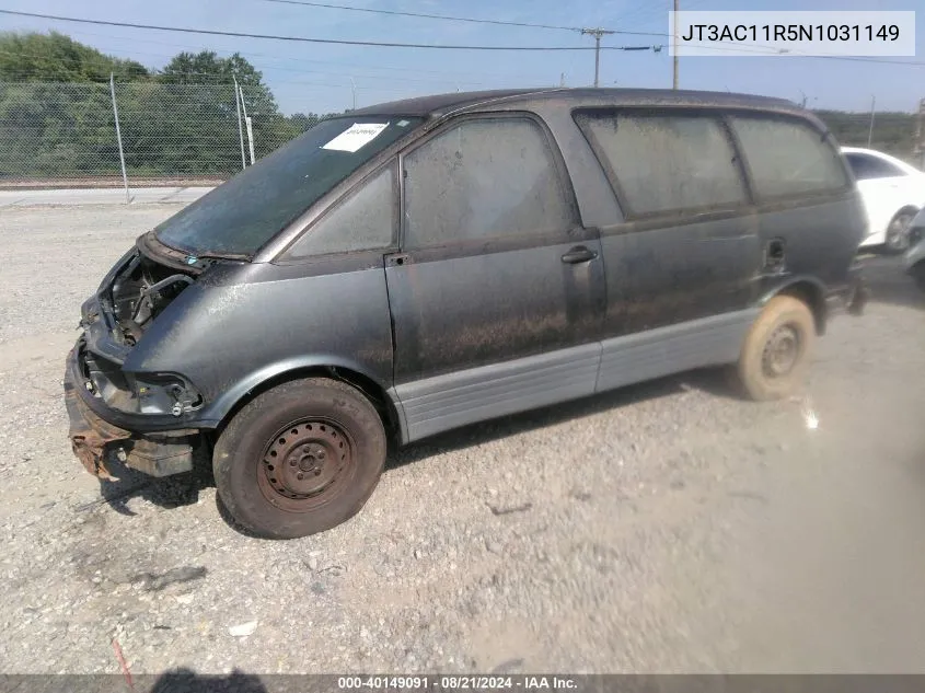 1992 Toyota Previa Dlx VIN: JT3AC11R5N1031149 Lot: 40149091