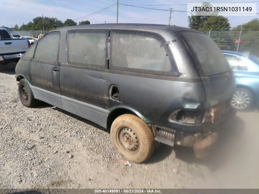 1992 Toyota Previa Dlx VIN: JT3AC11R5N1031149 Lot: 40149091