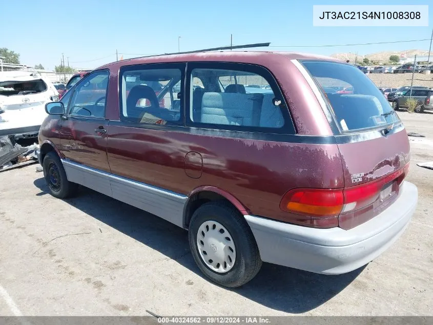 1992 Toyota Previa Dlx VIN: JT3AC21S4N1008308 Lot: 40324562