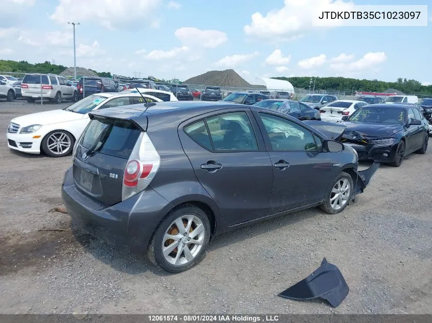 2012 Toyota Prius C VIN: JTDKDTB35C1023097 Lot: 12061574