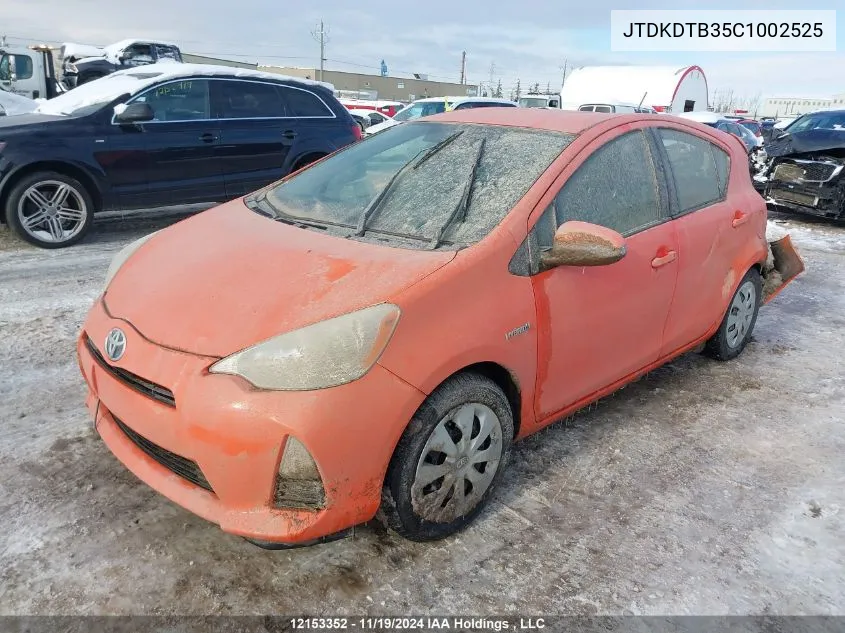 2012 Toyota Prius C VIN: JTDKDTB35C1002525 Lot: 12153352