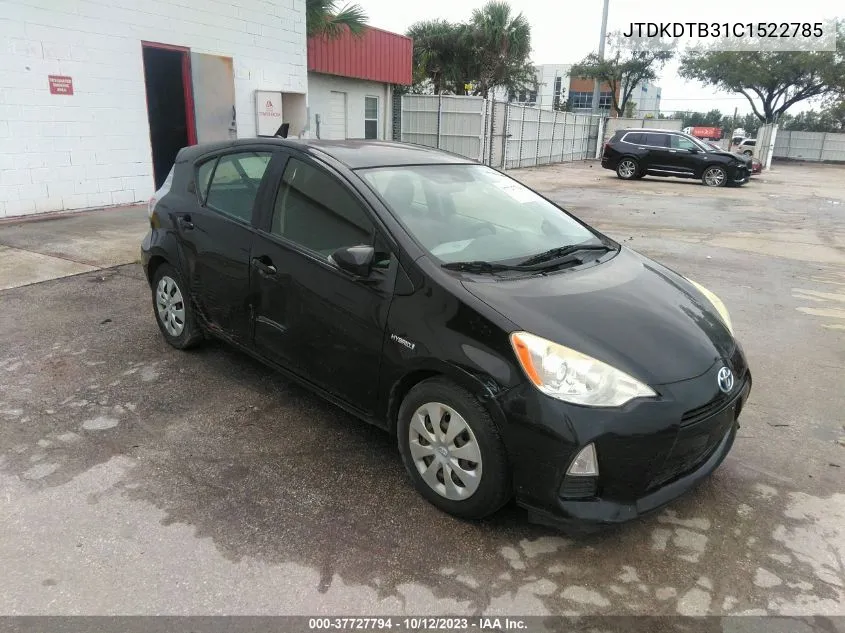 2012 Toyota Prius C Two VIN: JTDKDTB31C1522785 Lot: 37727794