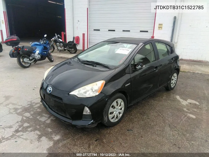 JTDKDTB31C1522785 2012 Toyota Prius C Two