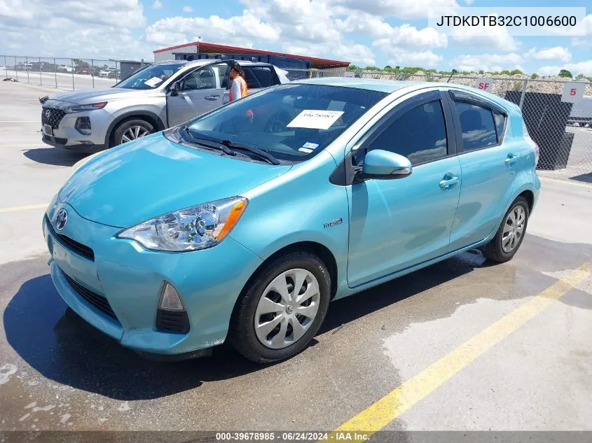 2012 Toyota Prius C Three VIN: JTDKDTB32C1006600 Lot: 39678985