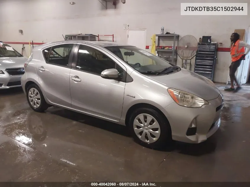 JTDKDTB35C1502944 2012 Toyota Prius C Three