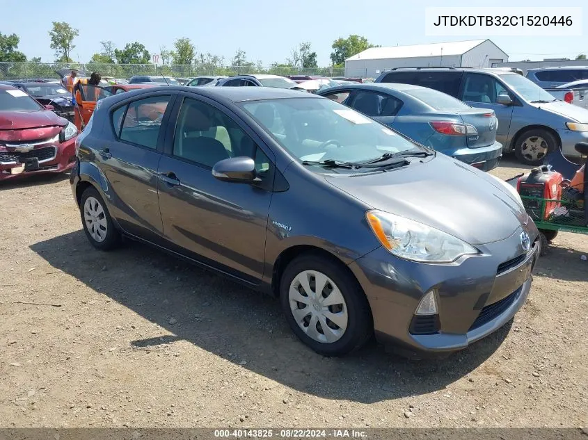 2012 Toyota Prius C Two VIN: JTDKDTB32C1520446 Lot: 40143825