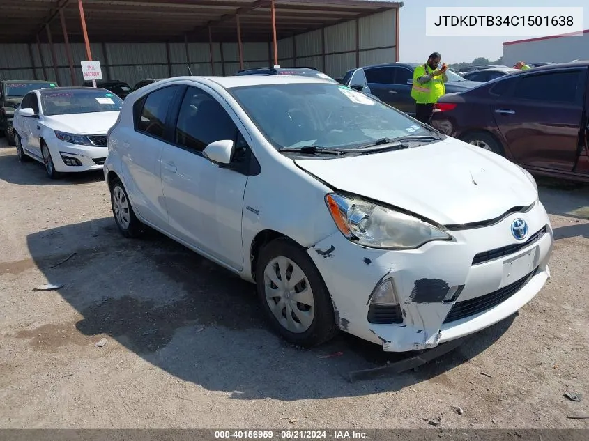 2012 Toyota Prius C VIN: JTDKDTB34C1501638 Lot: 40156959