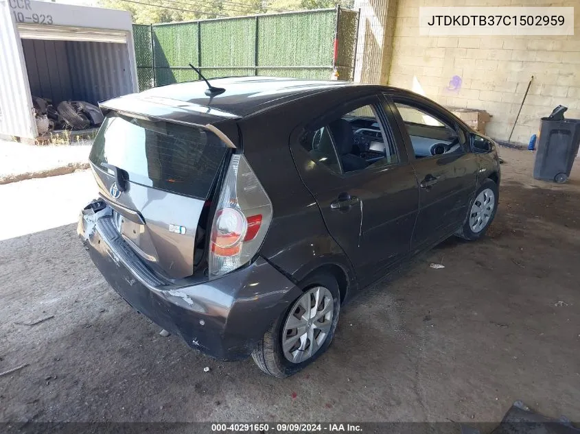 JTDKDTB37C1502959 2012 Toyota Prius C Three