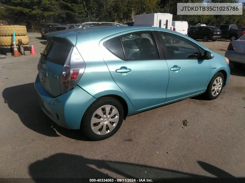 JTDKDTB35C1025786 2012 Toyota Prius C Two