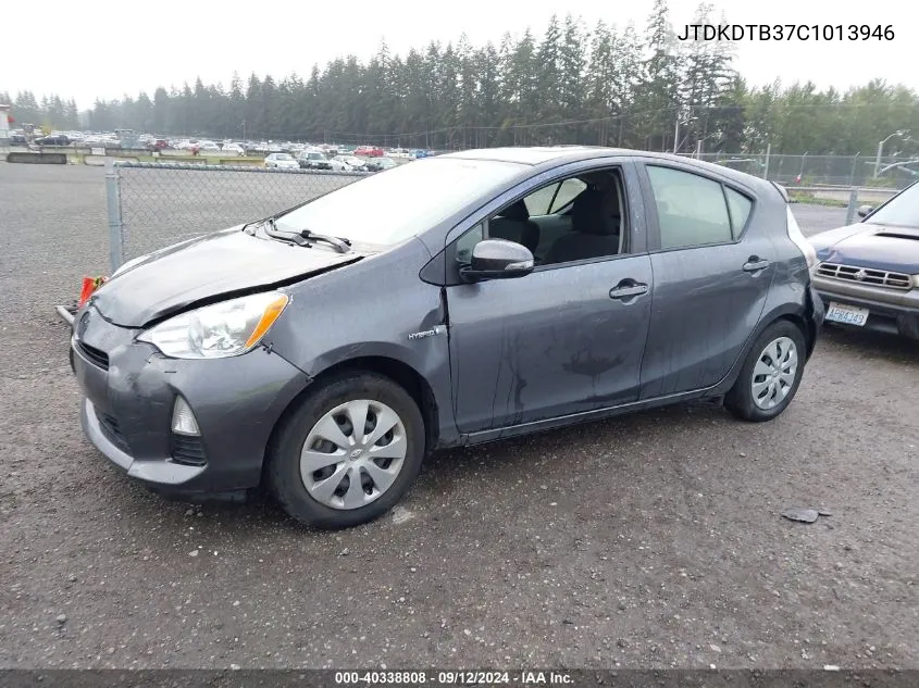 2012 Toyota Prius C Three VIN: JTDKDTB37C1013946 Lot: 40338808