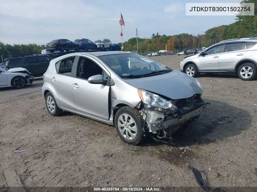 2012 Toyota Prius C Three VIN: JTDKDTB30C1502754 Lot: 40350784