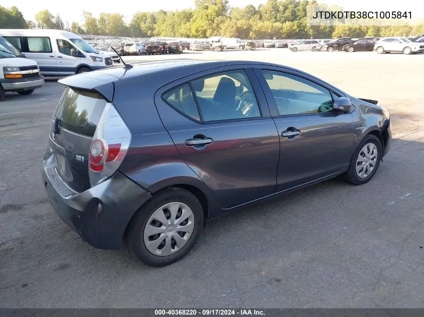 JTDKDTB38C1005841 2012 Toyota Prius C Two