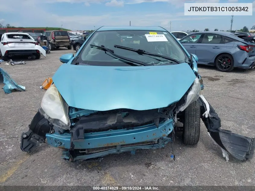 JTDKDTB31C1005342 2012 Toyota Prius C Three