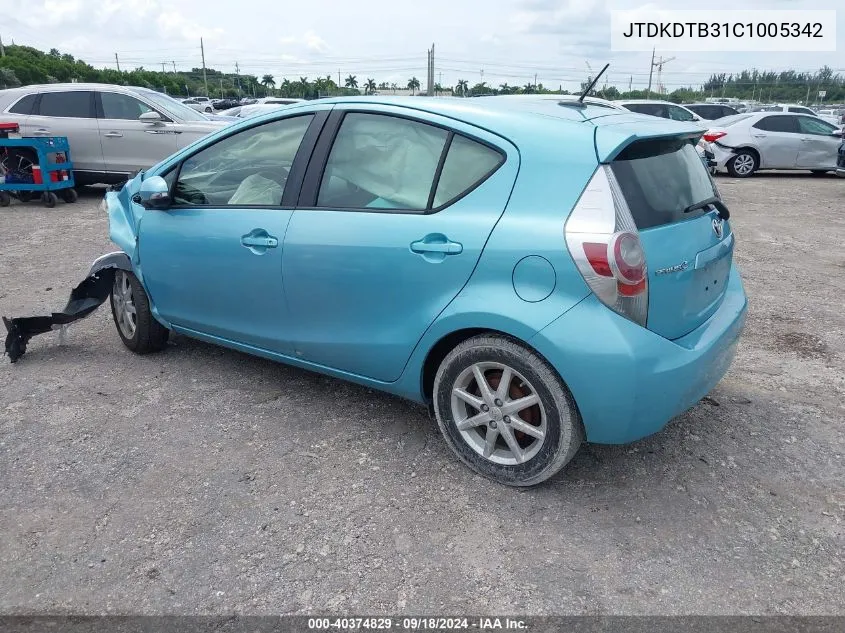 JTDKDTB31C1005342 2012 Toyota Prius C Three