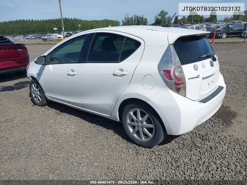 2012 Toyota Prius C Four VIN: JTDKDTB33C1023132 Lot: 40401470