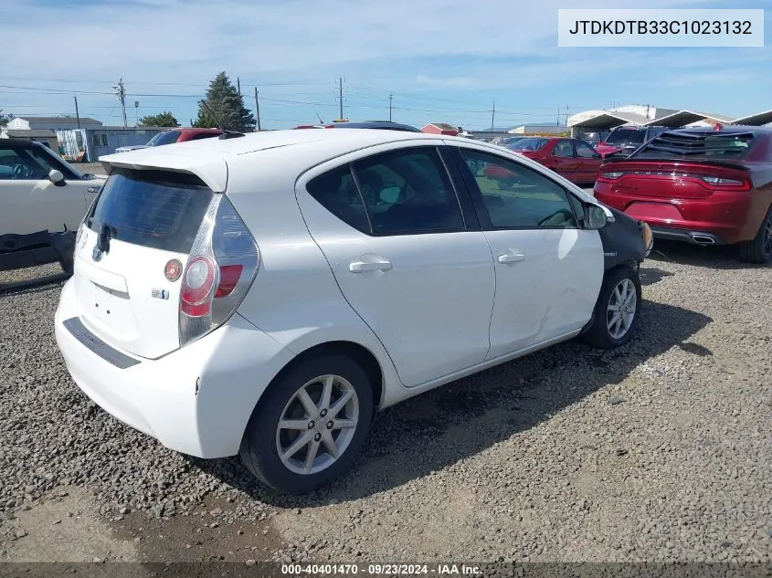 2012 Toyota Prius C Four VIN: JTDKDTB33C1023132 Lot: 40401470