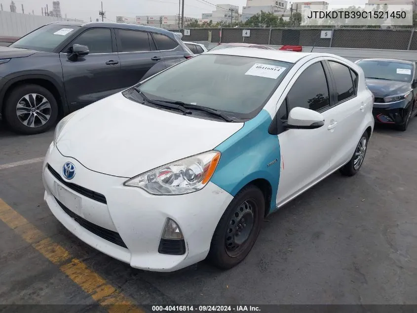 2012 Toyota Prius C One VIN: JTDKDTB39C1521450 Lot: 40416814