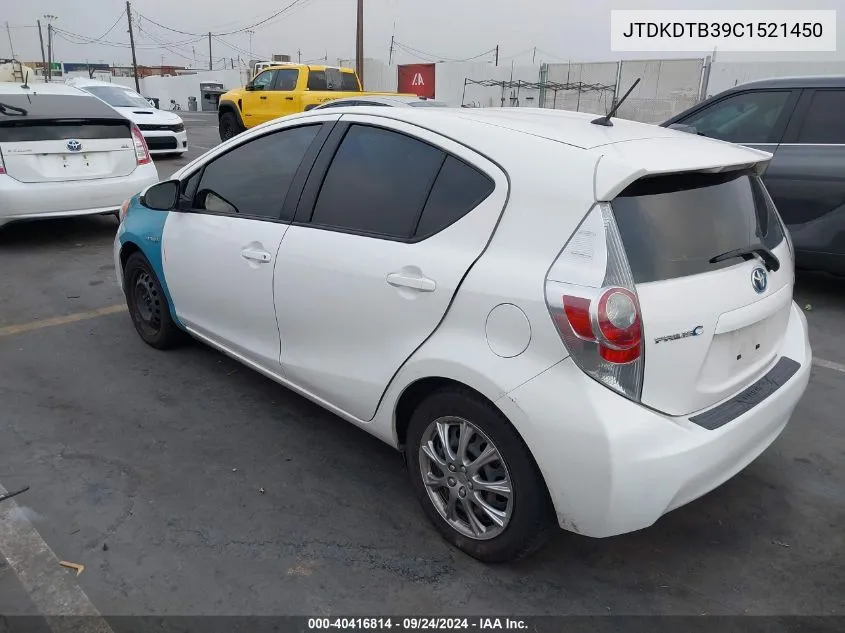 JTDKDTB39C1521450 2012 Toyota Prius C One