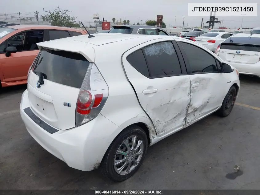 JTDKDTB39C1521450 2012 Toyota Prius C One