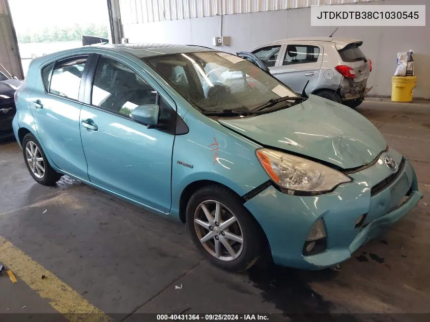 2012 Toyota Prius C Four VIN: JTDKDTB38C1030545 Lot: 40431364