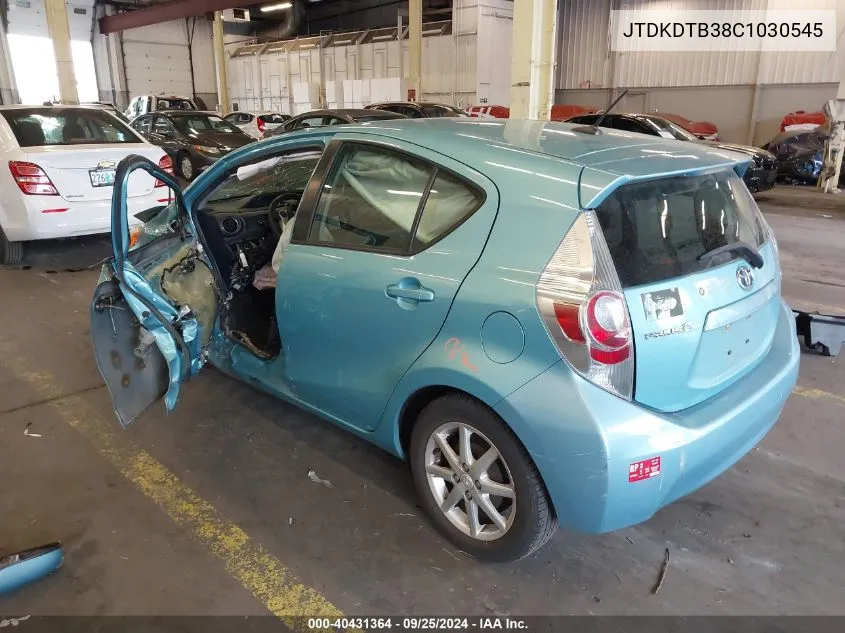 2012 Toyota Prius C Four VIN: JTDKDTB38C1030545 Lot: 40431364