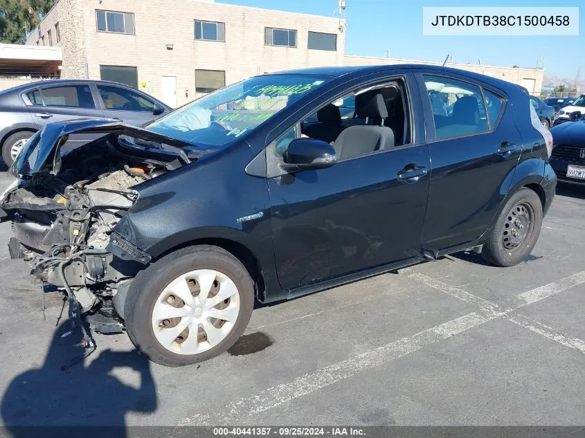 JTDKDTB38C1500458 2012 Toyota Prius C Two