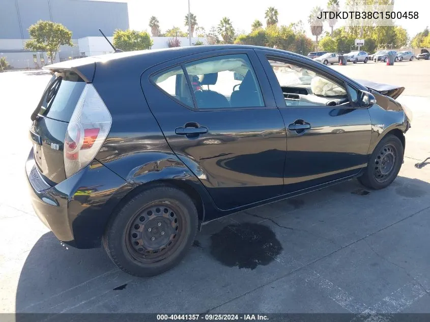 JTDKDTB38C1500458 2012 Toyota Prius C Two