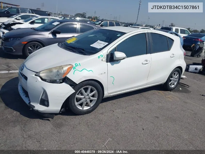 2012 Toyota Prius C VIN: JTDKDTB34C1507861 Lot: 40448378