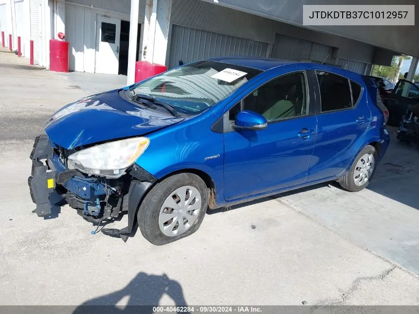 JTDKDTB37C1012957 2012 Toyota Prius C Two