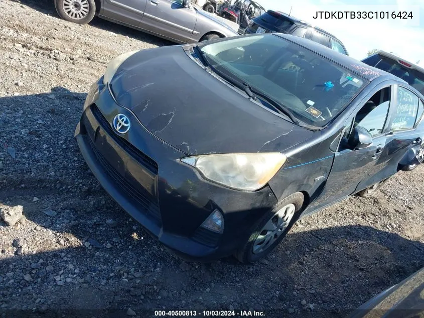 2012 Toyota Prius C Three VIN: JTDKDTB33C1016424 Lot: 40500813