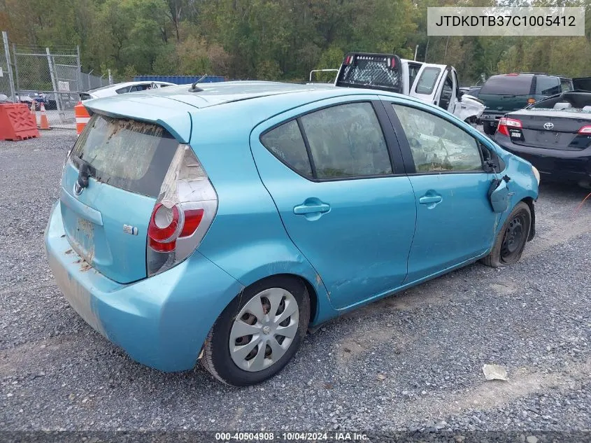 2012 Toyota Prius C Two VIN: JTDKDTB37C1005412 Lot: 40504908