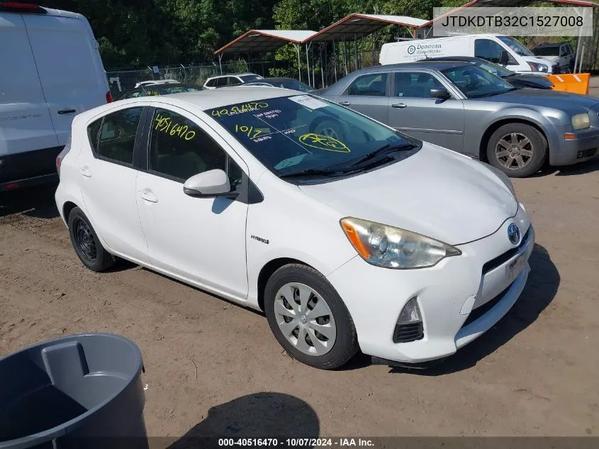 2012 Toyota Prius C VIN: JTDKDTB32C1527008 Lot: 40516470