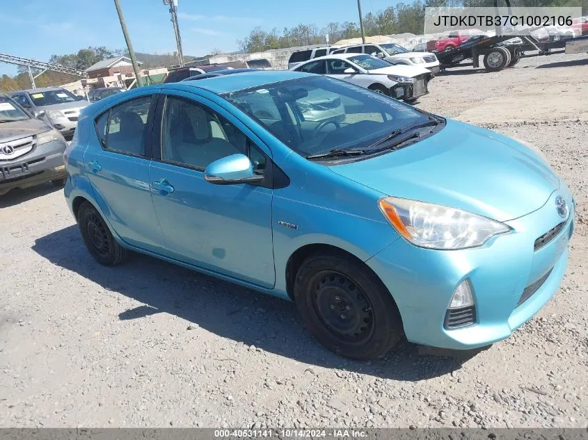 JTDKDTB37C1002106 2012 Toyota Prius C One