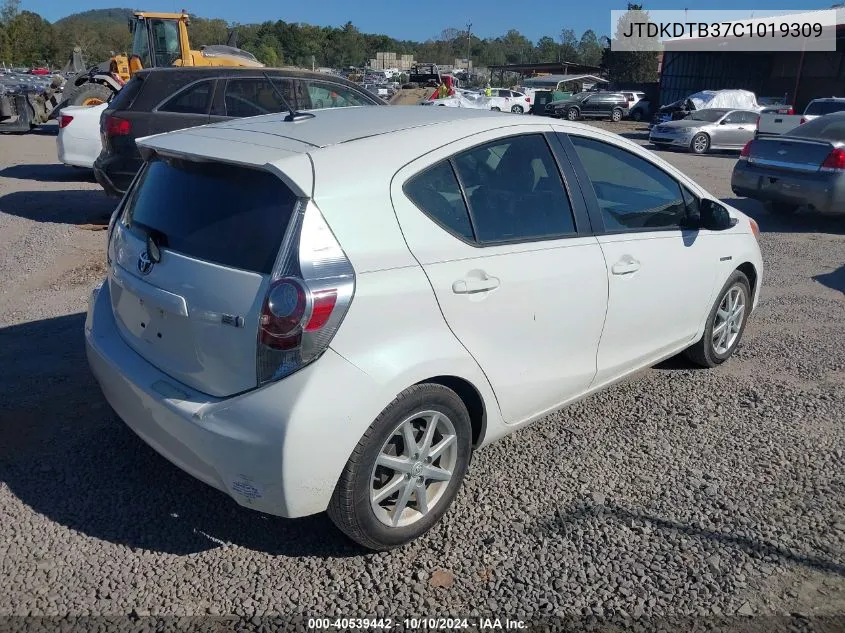 2012 Toyota Prius C Three VIN: JTDKDTB37C1019309 Lot: 40539442