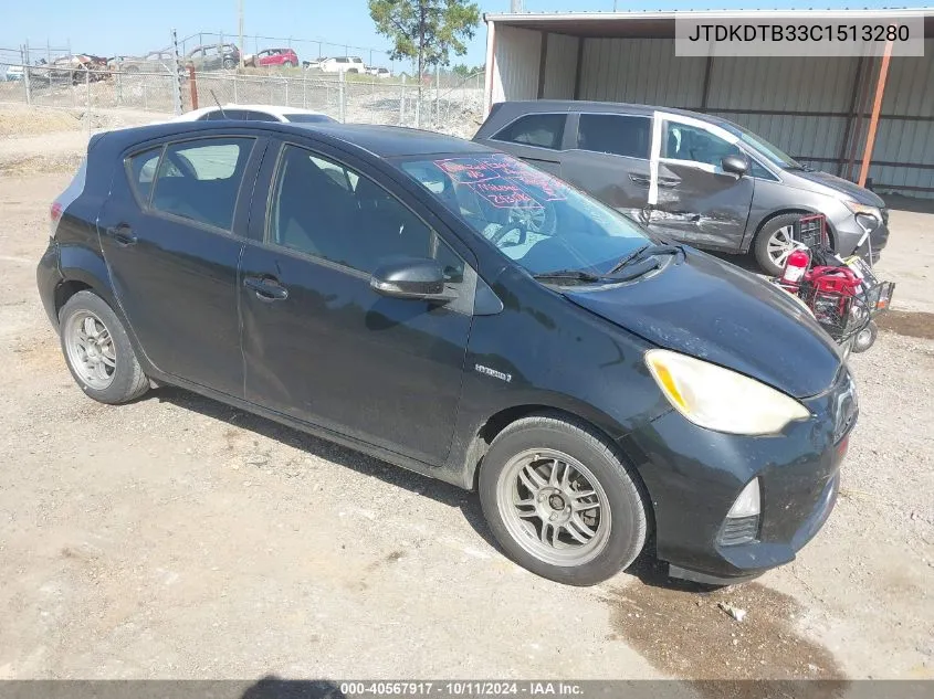 2012 Toyota Prius C Two VIN: JTDKDTB33C1513280 Lot: 40567917