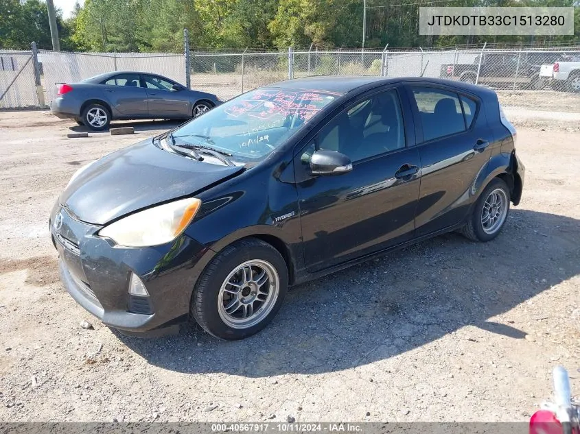 2012 Toyota Prius C Two VIN: JTDKDTB33C1513280 Lot: 40567917