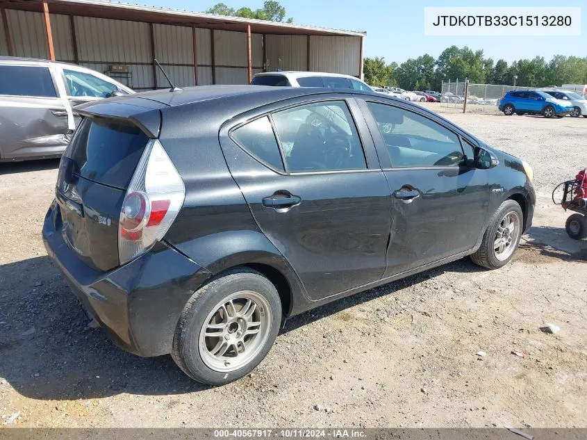 2012 Toyota Prius C Two VIN: JTDKDTB33C1513280 Lot: 40567917