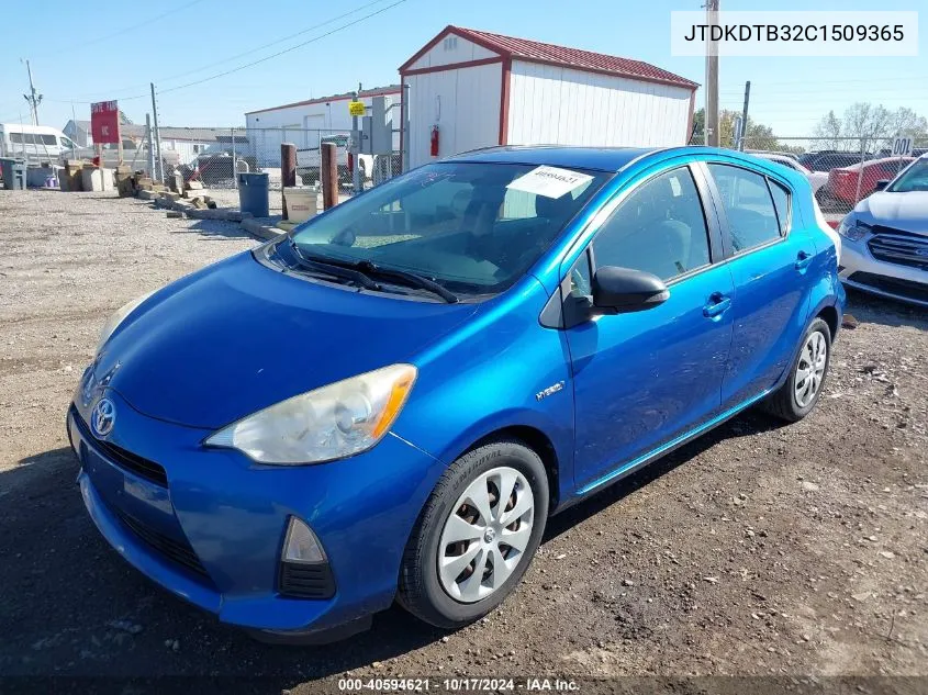 JTDKDTB32C1509365 2012 Toyota Prius C Two