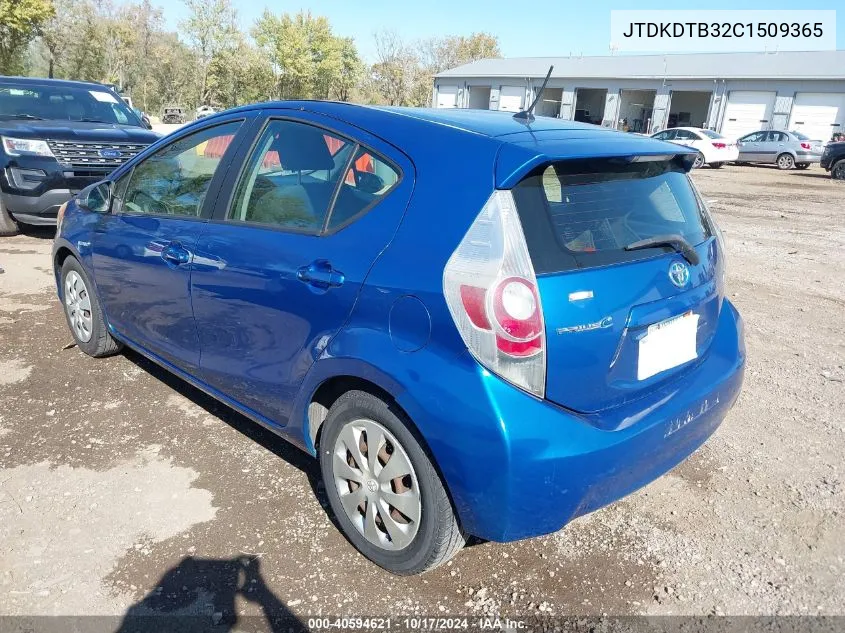 JTDKDTB32C1509365 2012 Toyota Prius C Two