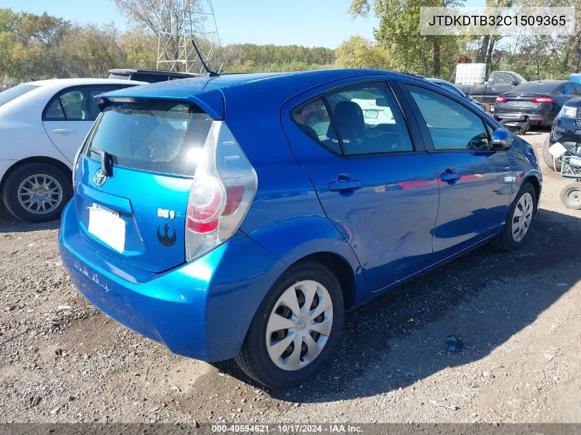 JTDKDTB32C1509365 2012 Toyota Prius C Two