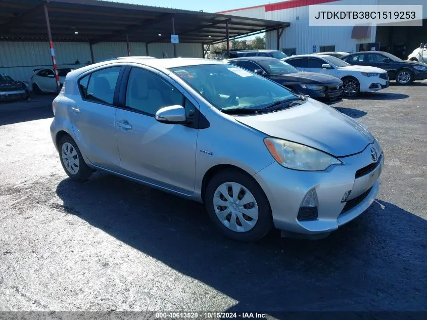 2012 Toyota Prius C One VIN: JTDKDTB38C1519253 Lot: 40613529