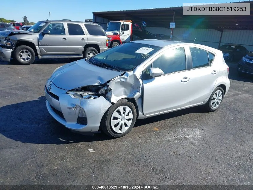 2012 Toyota Prius C One VIN: JTDKDTB38C1519253 Lot: 40613529