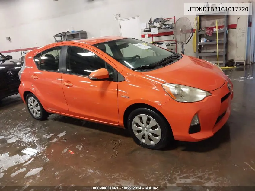 2012 Toyota Prius C Two VIN: JTDKDTB31C1017720 Lot: 40631863