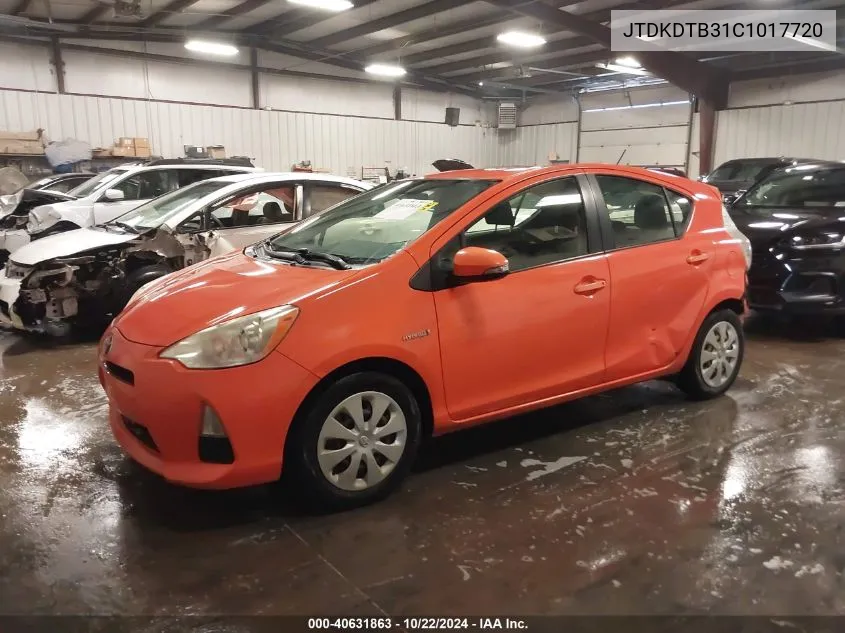 2012 Toyota Prius C Two VIN: JTDKDTB31C1017720 Lot: 40631863