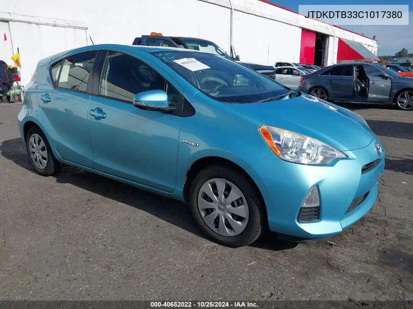 2012 Toyota Prius C Three VIN: JTDKDTB33C1017380 Lot: 40652022