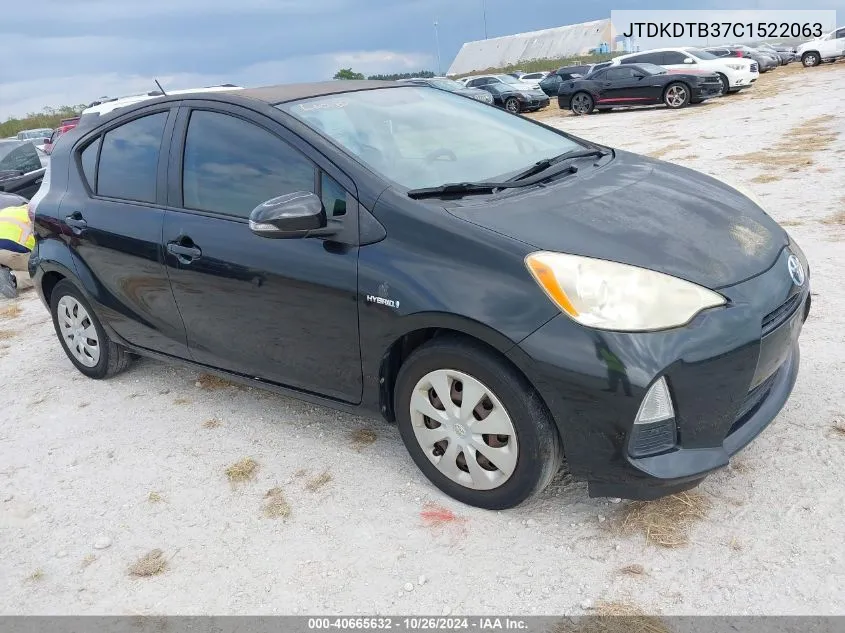 2012 Toyota Prius C One VIN: JTDKDTB37C1522063 Lot: 40665632