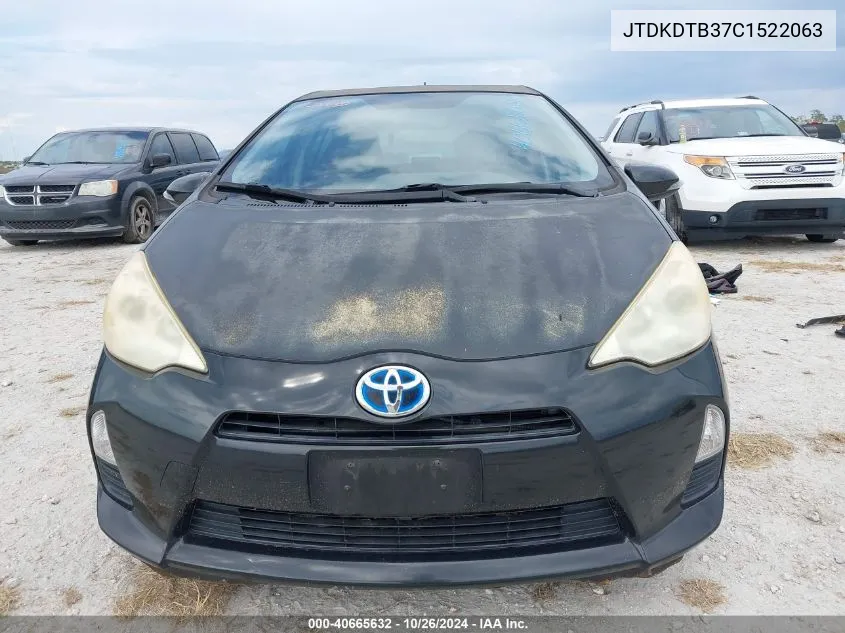 2012 Toyota Prius C One VIN: JTDKDTB37C1522063 Lot: 40665632